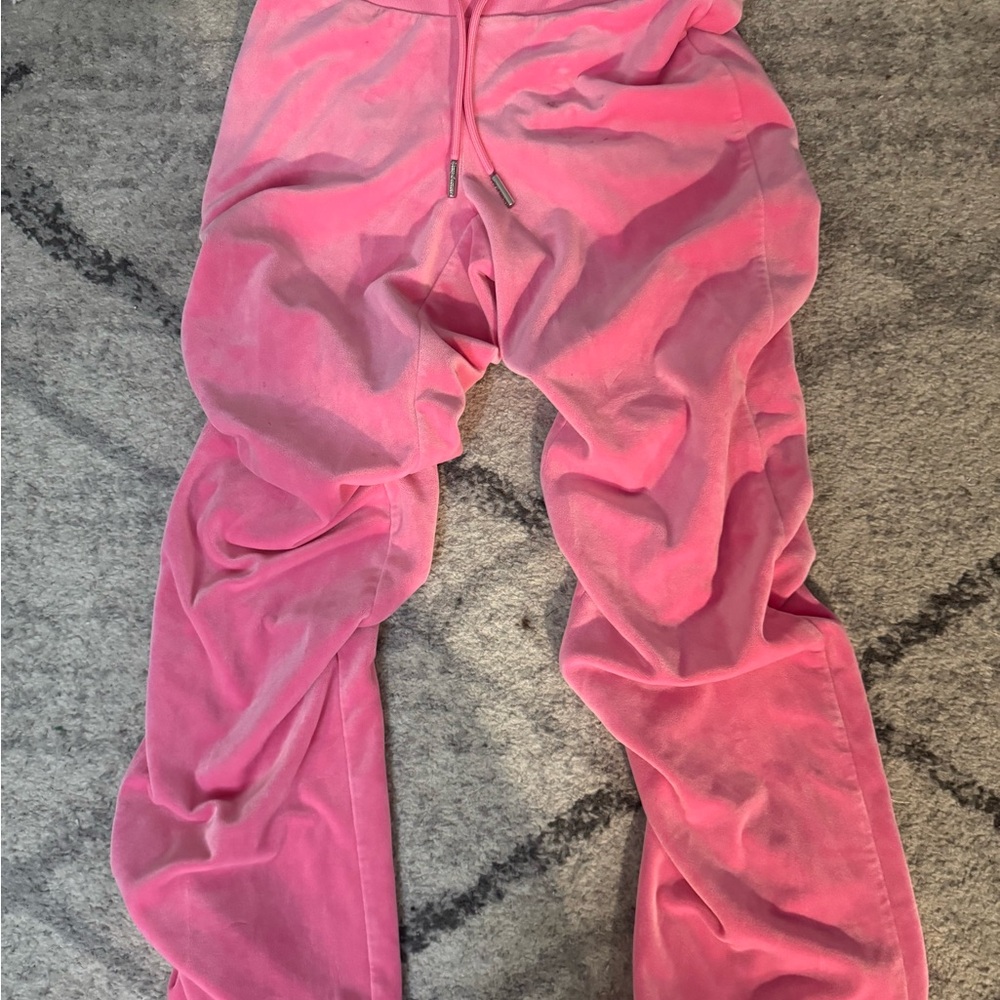 Juicy Couture Pink Velour Track Pants Relaxed Fit
